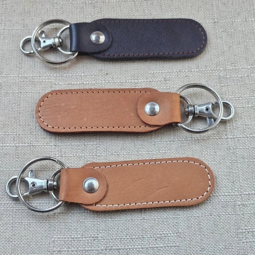 Keys Holder Genuine Leather Keychain Set of 3 Handmade Key Chain Keyrings New